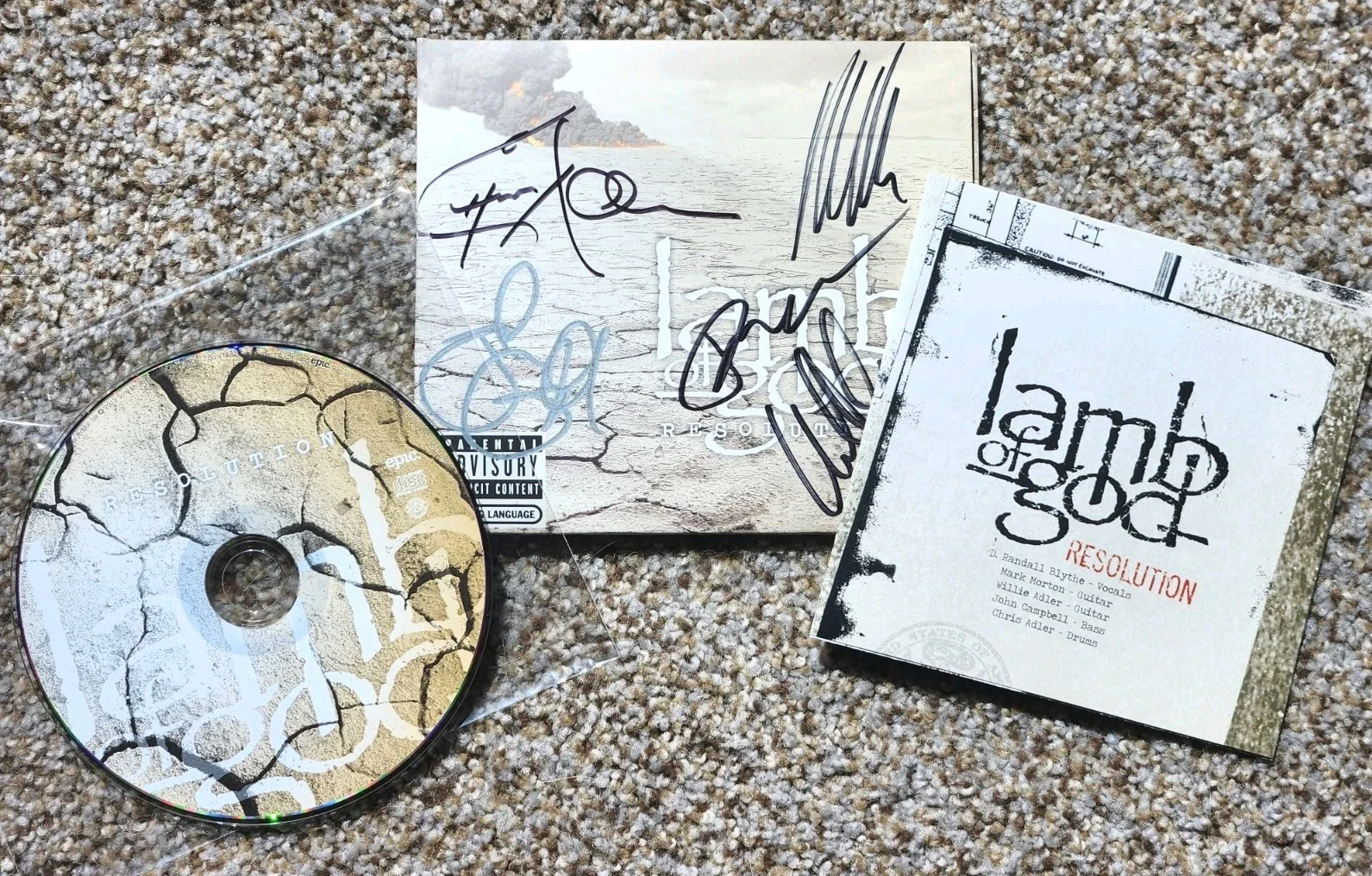 Lamb of God Signed Resolution CD Digipak 2012 Adler Blythe Morton DIGI, изображение 2