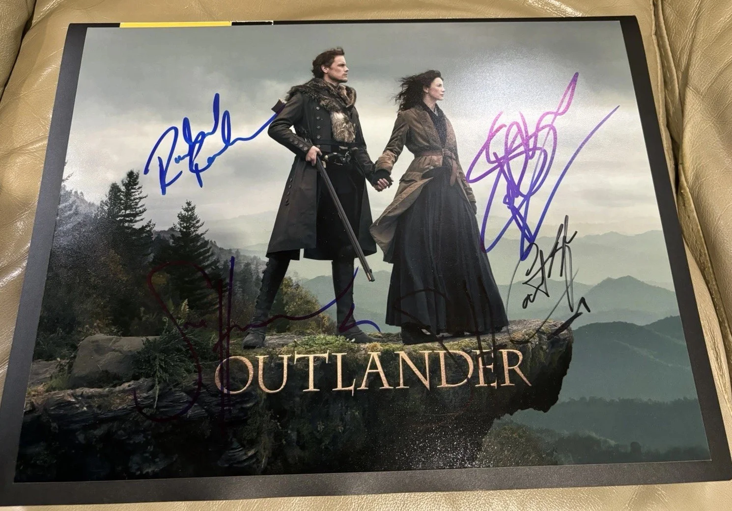 Caitríona Balfe, Sam Heughan, Sophie Skelton, Richard Rankin — Outlander 11x14 Photo Signed by Caitríona Balfe Sam Heughan Sophie Richard