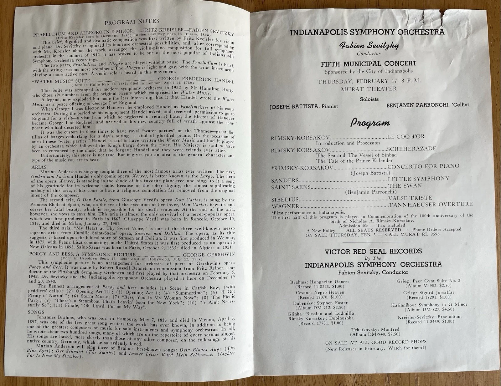 Opera Singer Marion Anderson ￼Autograph Program, image 4