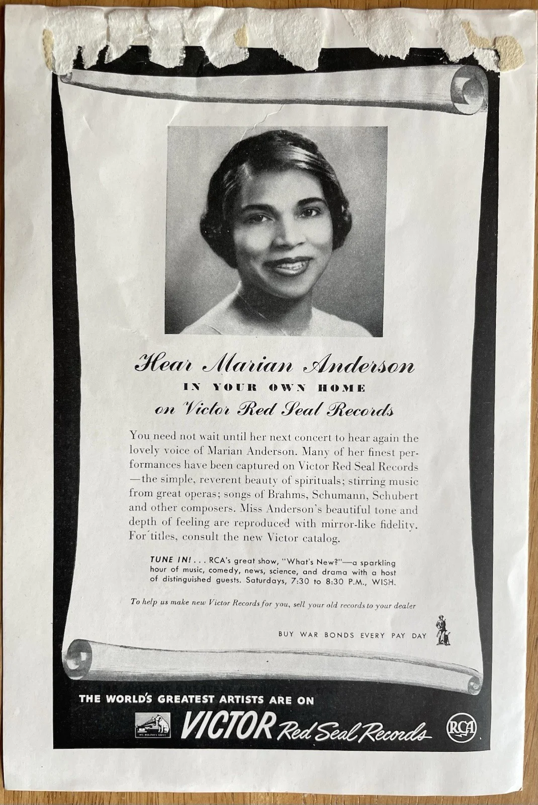 Opera Singer Marion Anderson ￼Autograph Program, image 5