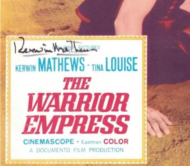 Kerwin Mathews — KERWIN MATHEWS JSA Autographed The Warrior Empress 11X14 FREE SHIP! Gladiator LC, image 2