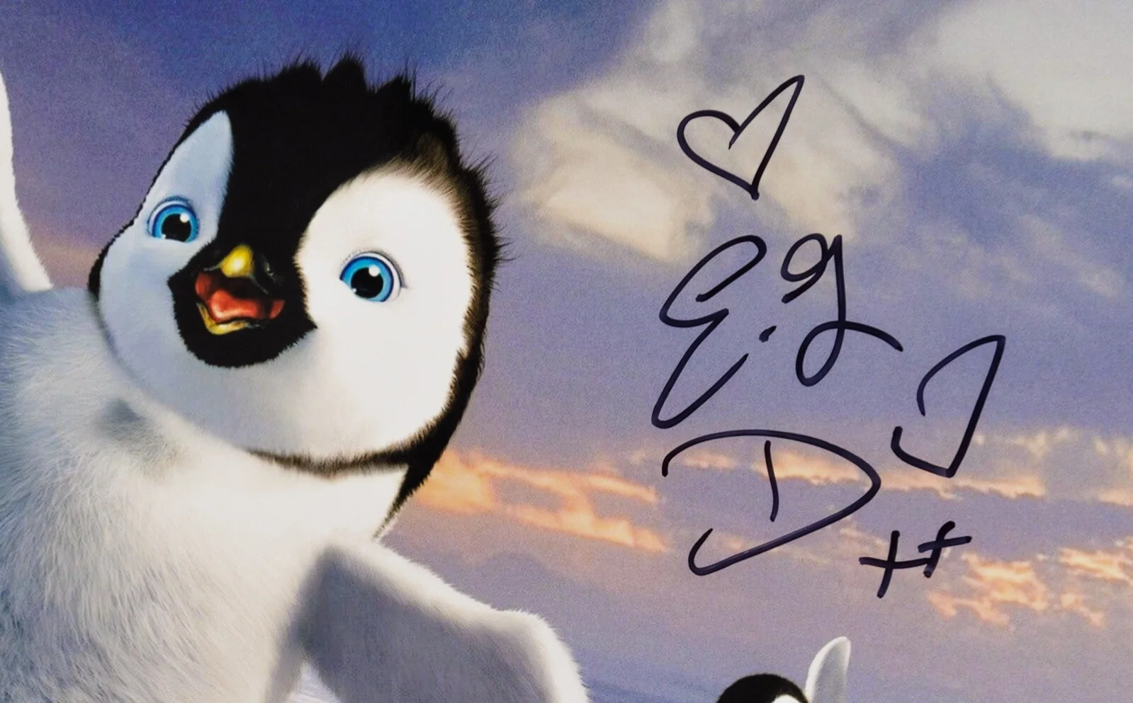E.G. Daily — E.G. DAILY Signed 11x14 HAPPY FEET Photo COA - Baby Mumble Voice Actress, изображение 2