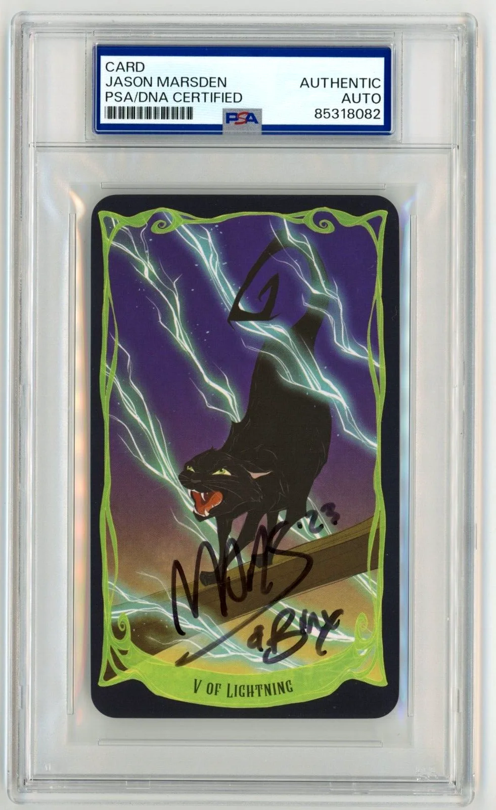 Jason Marsden — Jason Marsden Signed Tarot Card Inscribed Binx (PSA) Hocus Pocus Halloween RARE