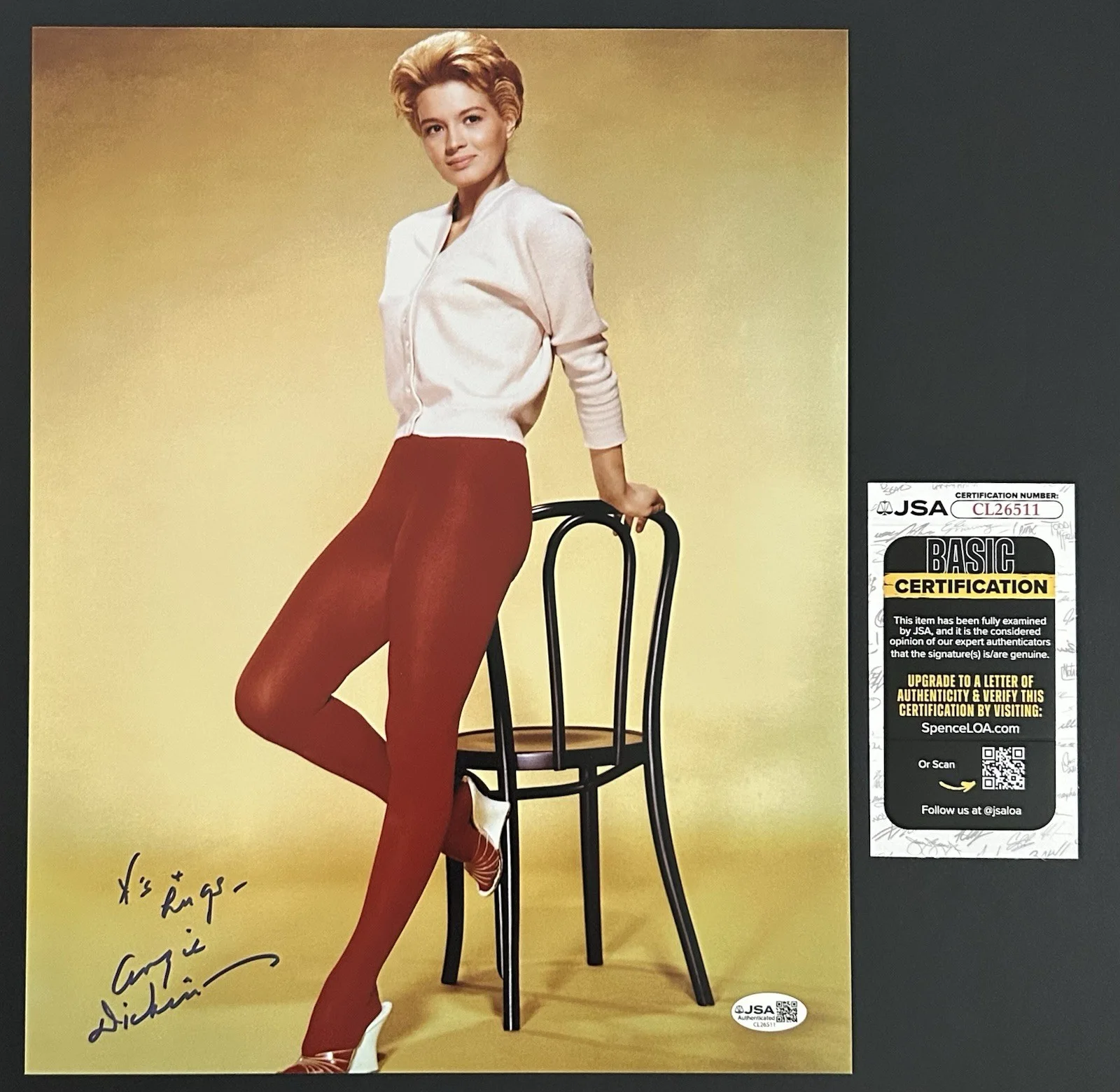Angie Dickinson — ANGIE DICKINSON Signed AUTOGRAPHED 11x14 LEGGY PHOTO Legendary ACTRESS *JSA*