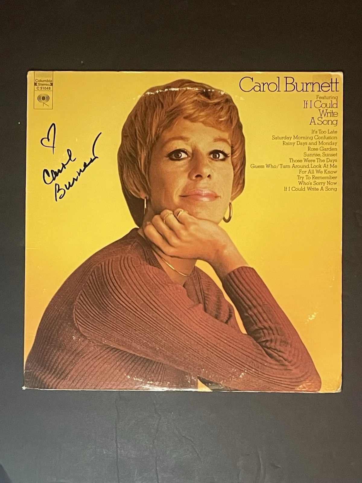 Carol Burnett Signed If I Could Write A Song Album Vinyl Record Rare, image 2