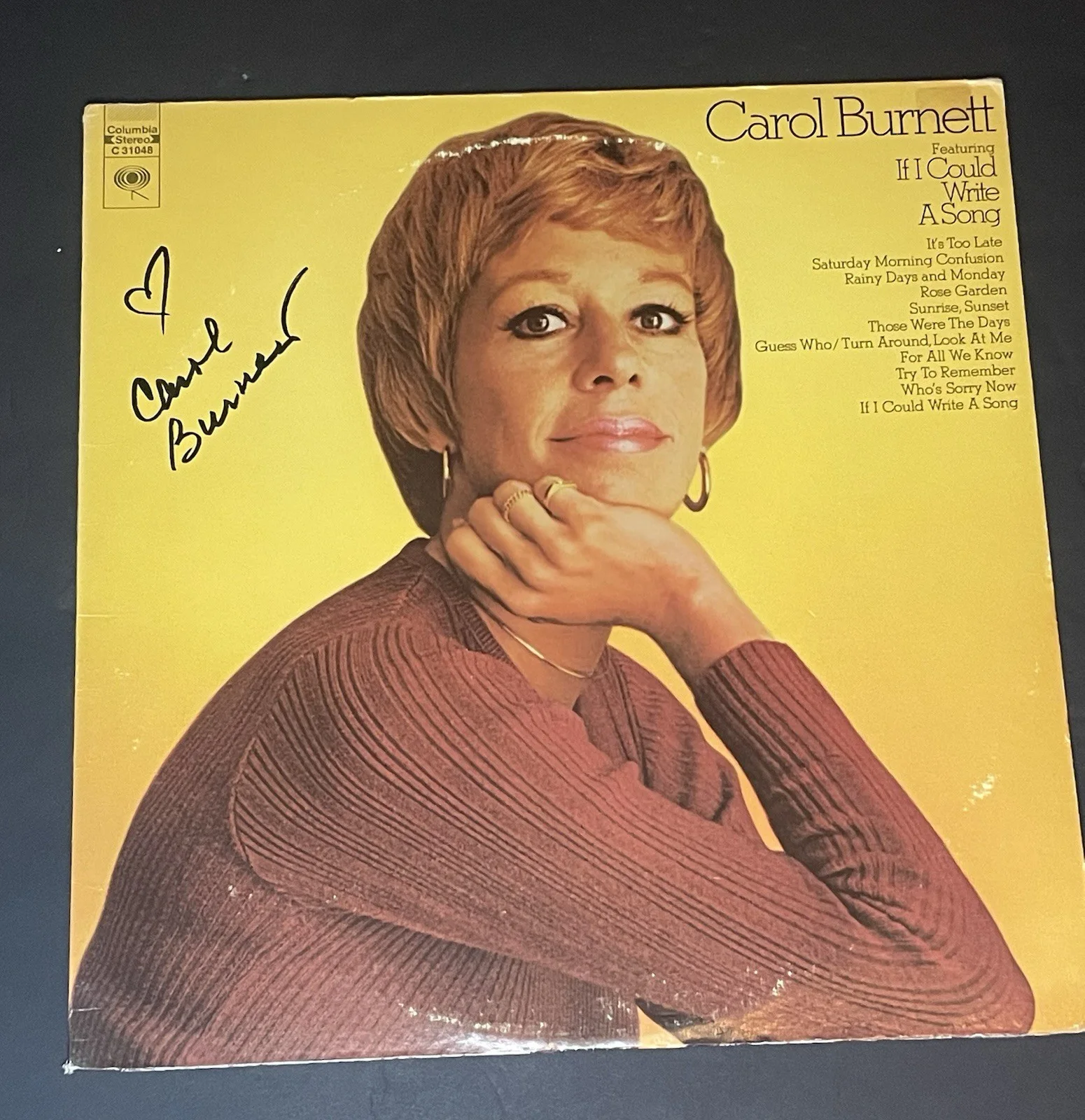 Carol Burnett Signed If I Could Write A Song Album Vinyl Record Rare, image 3