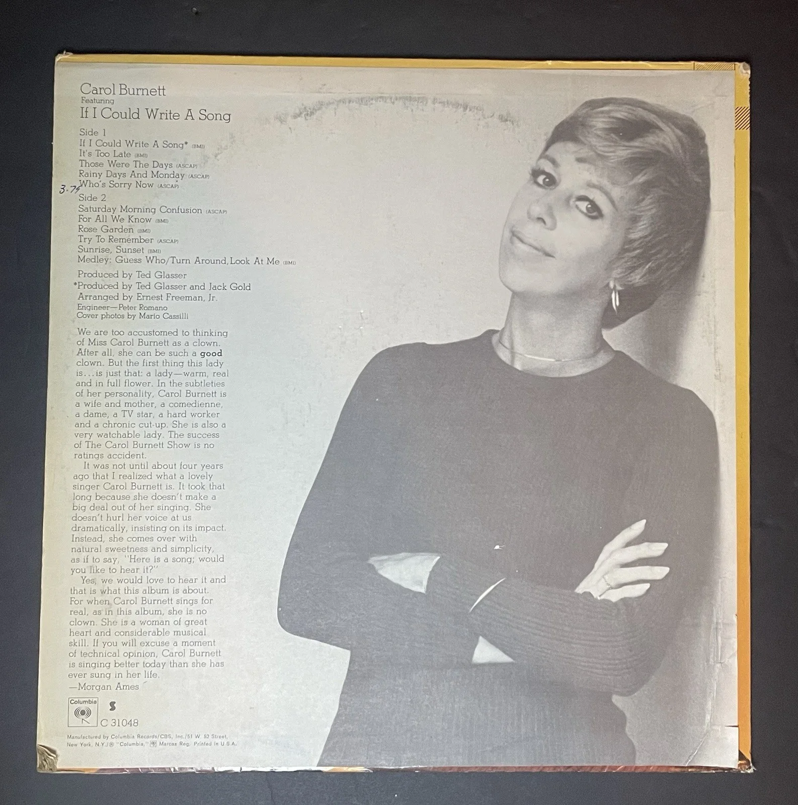 Carol Burnett Signed If I Could Write A Song Album Vinyl Record Rare, image 5