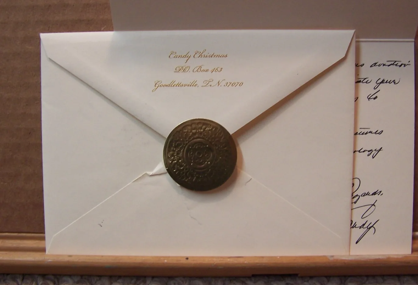 CANDY CHRISTMAS signed thank you note gospel singer and philanthropist, изображение 4