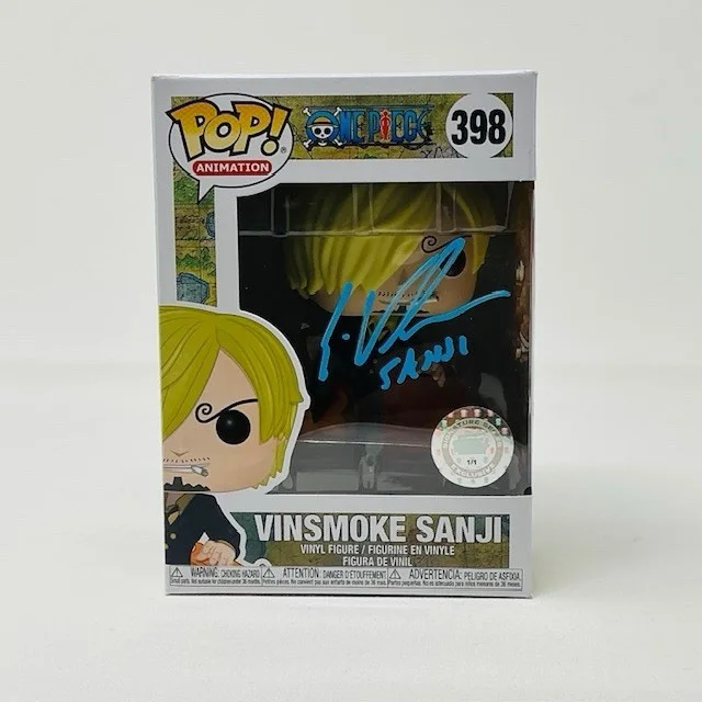 Eric Vale — Eric Vale Autographed Vinsmoke Sanji One Piece Funko Pop #398 Art Work 1/1 BAS