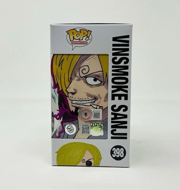 Eric Vale — Eric Vale Autographed Vinsmoke Sanji One Piece Funko Pop #398 Art Work 1/1 BAS, image 5