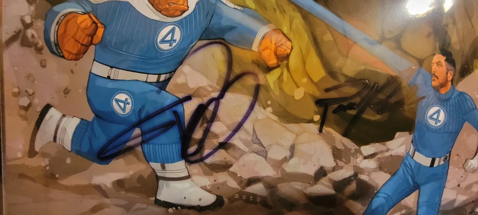 Pedro Pascal Vanessa Kirby +Cast Autographed Fantastic Four 11x17 Poster W/COA, изображение 3