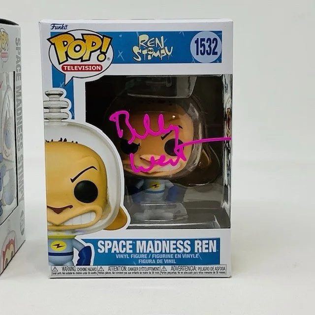 Billy West — Rare Billy West Signed X2 Space Ren And Stimpy Funko Pop Set With Artist Work OC, изображение 4