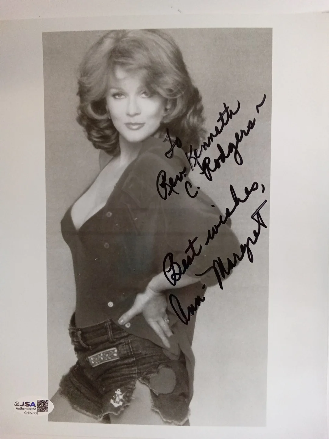Ann-Margret Signed 8x10 Black And White Photo JSA, image 2