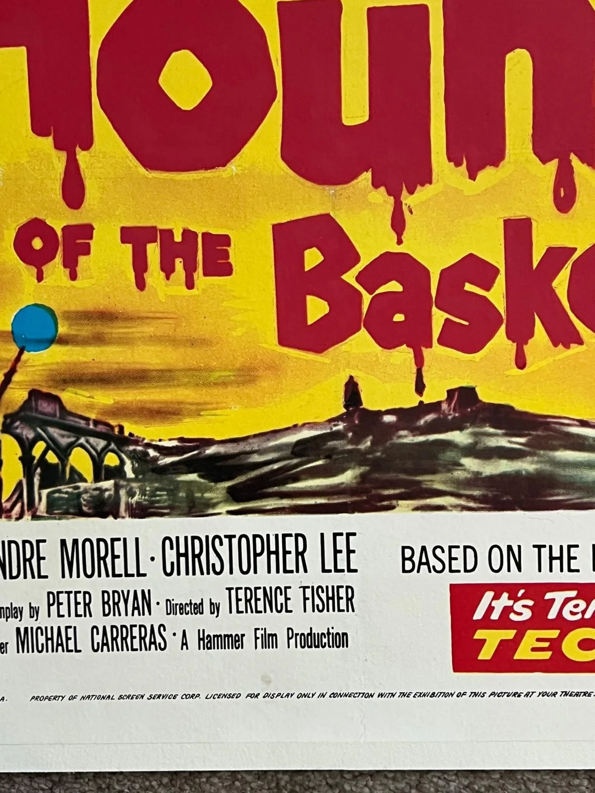 The Hound of the Baskervilles US 1 Sheet 1959 LINEN BACKED 27x41" Film Poster, изображение 4