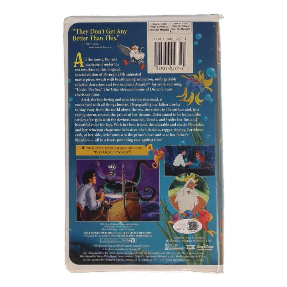 Jodi Benson — Jodi Benson Signed (JSA) "The Little Mermaid" Special Edition VHS Inscribed "Ari, image 2