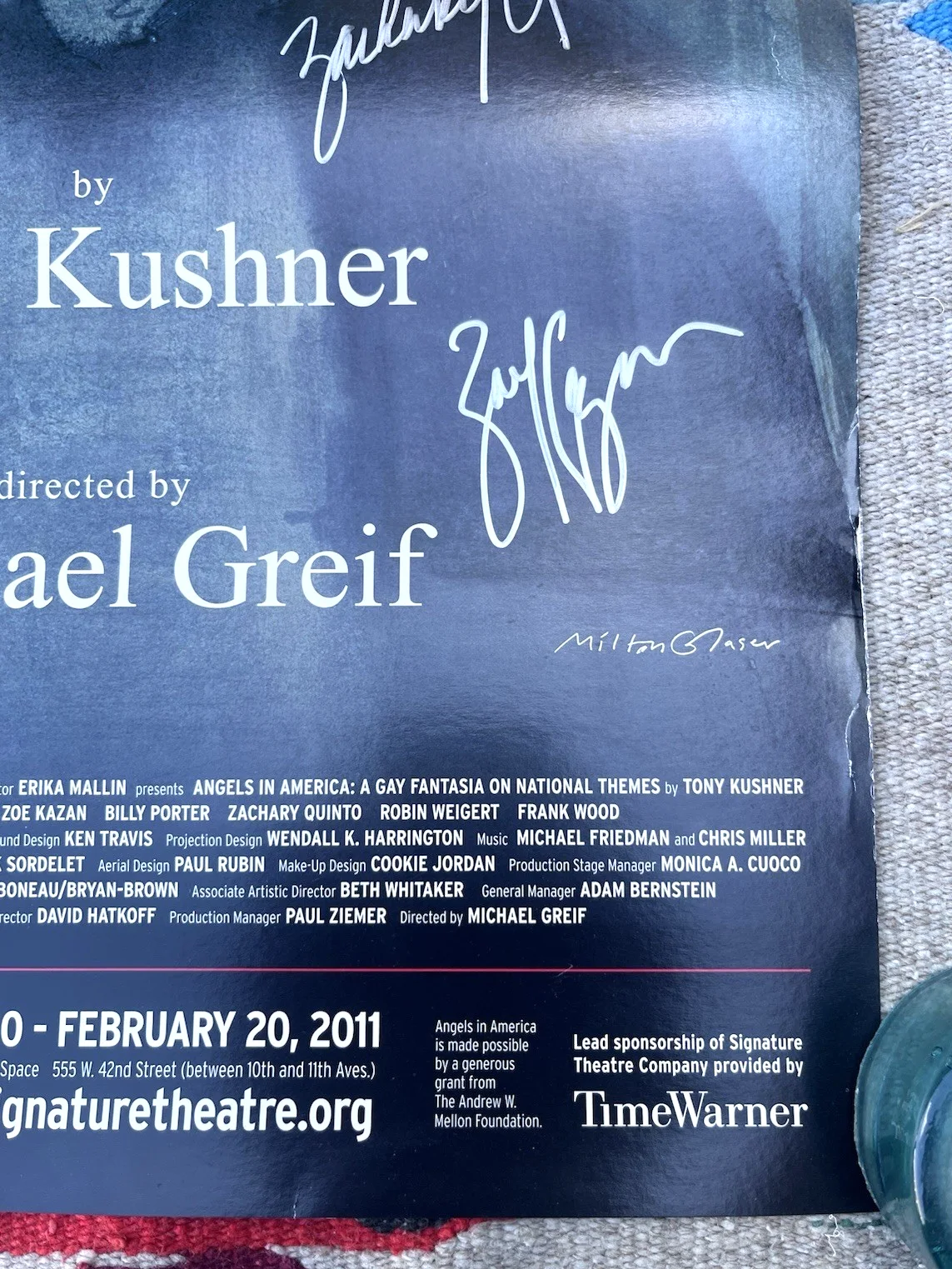 Angels In America Cast Signed Poster Broadway 2010 2011 Theater Play Kushner, image 4