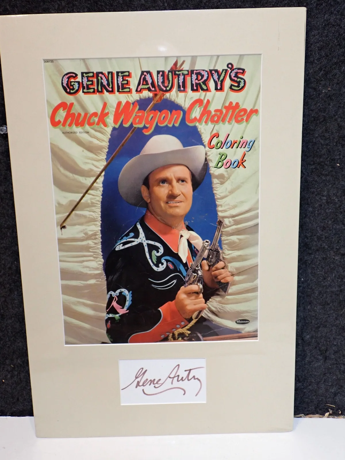 GENE AUTRY — VINTAGE ORIGINAL GENE AUTRY WESTERN COWBOY ACTOR AUTOGRAPH CUT DISPLAY