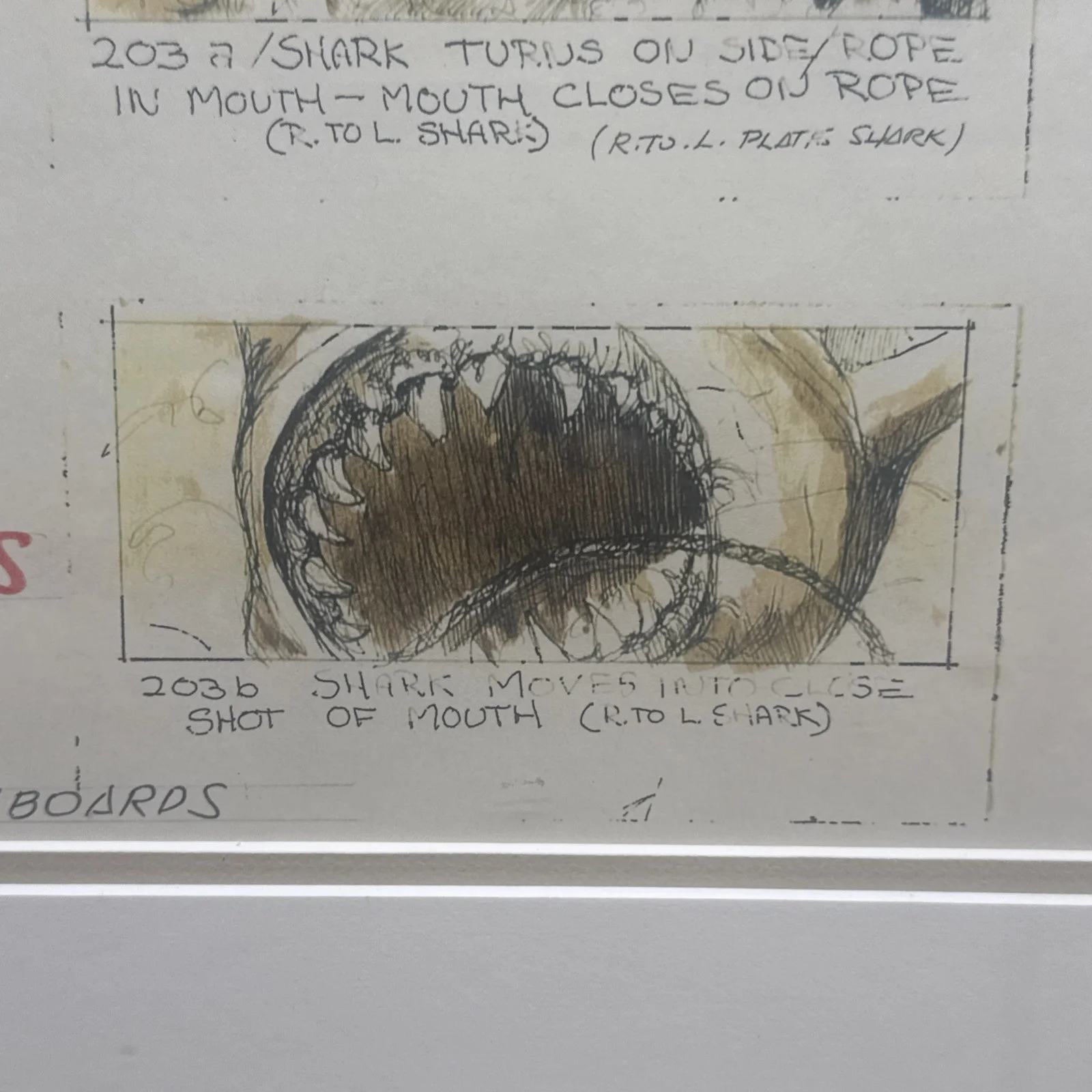 JAWS Storyboard Signed By Joe Alves Autograph Sketch Hooper Quint Shark !!!, image 4
