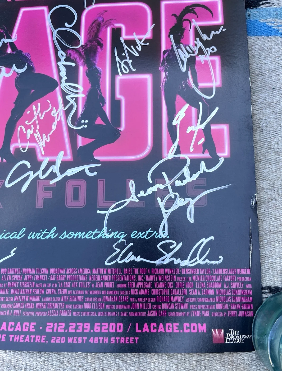 La Cage Aux Folles Full Cast Signed Poster Signed 2010 Broadway Kelsey Grammer, изображение 5