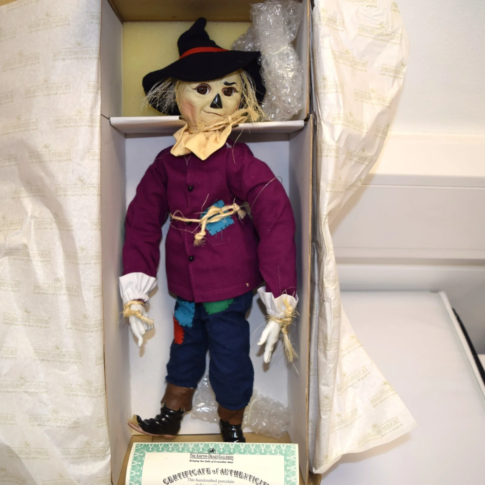 The Ashton-Drake Galleries “The Scarecrow” Wizard Of Oz Porcelain Doll COA H08, изображение 4