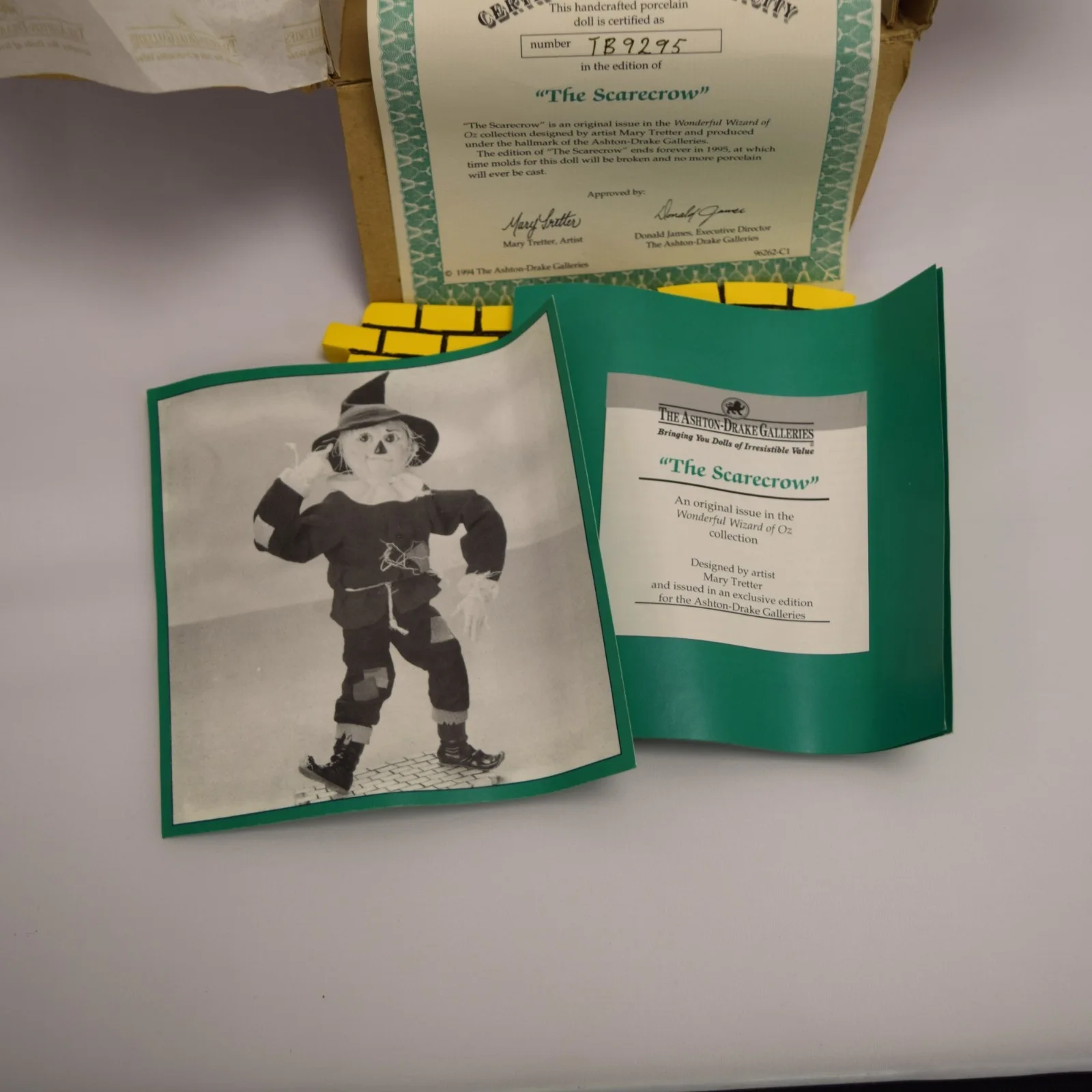 The Ashton-Drake Galleries “The Scarecrow” Wizard Of Oz Porcelain Doll COA H08, изображение 5