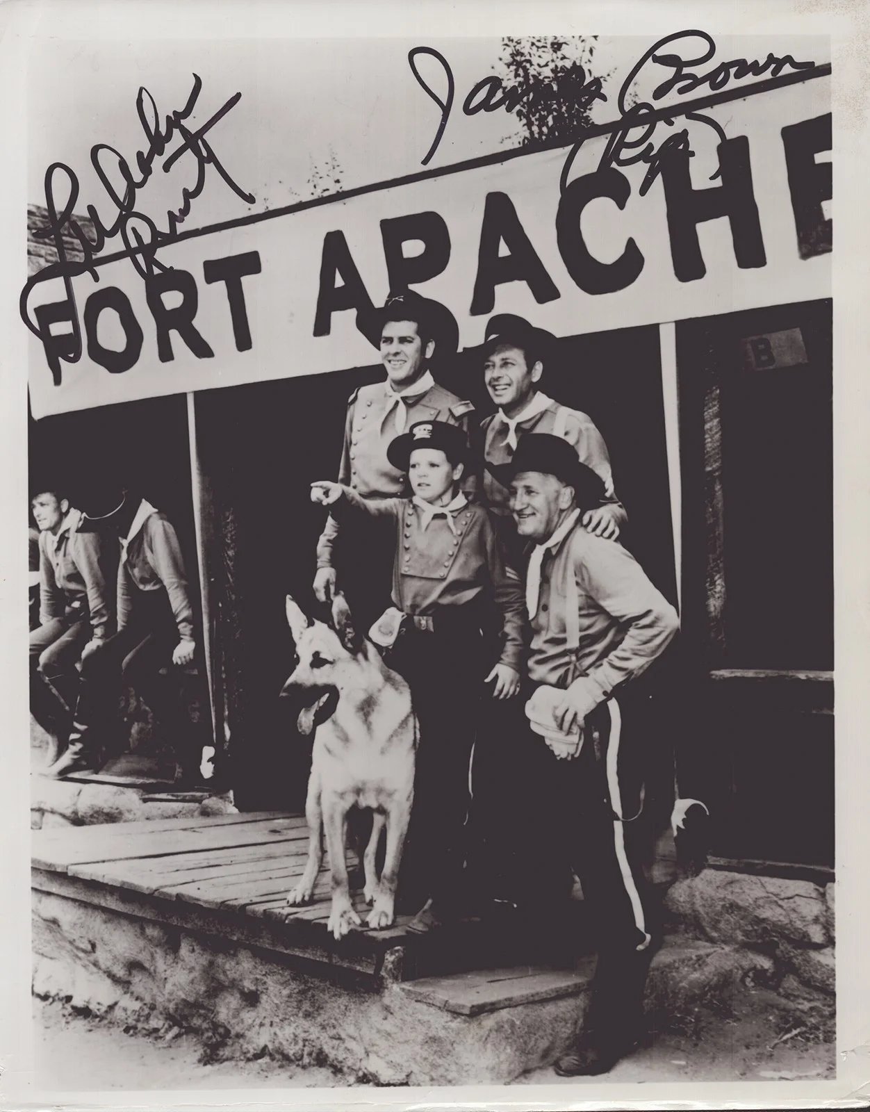 Lee Aaker, James L. Brown — THE ADVENTURES OF RIN TIN TIN TV CAST - AUTOGRAPHED SIGNED PHOTOGRAPH