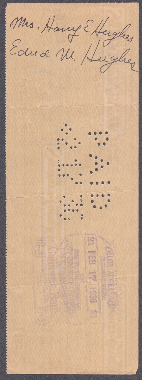 W. C. Fields — W. C. FIELDS - AUTOGRAPHED SIGNED CHECK 02/13/1936, image 2