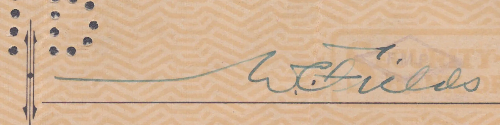 W. C. Fields — W. C. FIELDS - AUTOGRAPHED SIGNED CHECK 02/13/1936, image 3