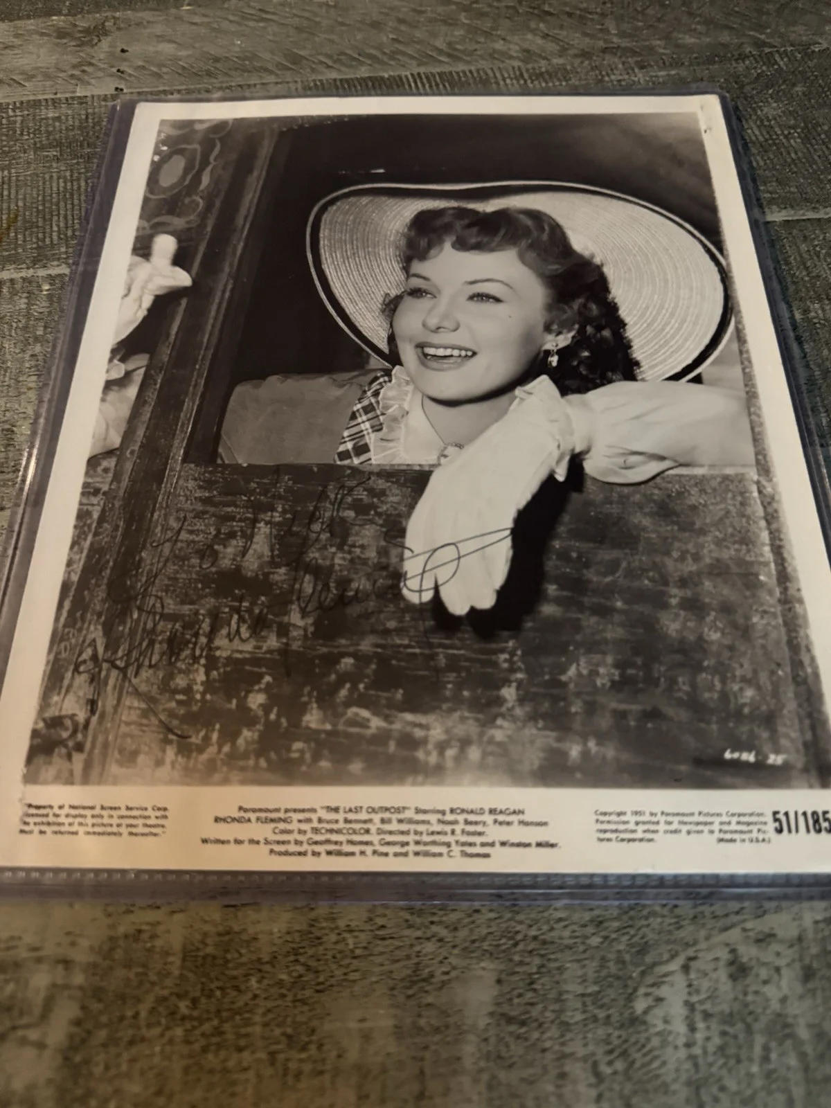 Rhonda Fleming — Rhonda Fleming Last Outpost 1951 Signed Vintage Original Photograph COA