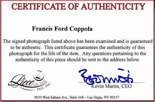 Francis Ford Coppola — FRANCIS FORD COPPOLA ( 1939 - ) hand signed photo photograph autographed \, изображение 2