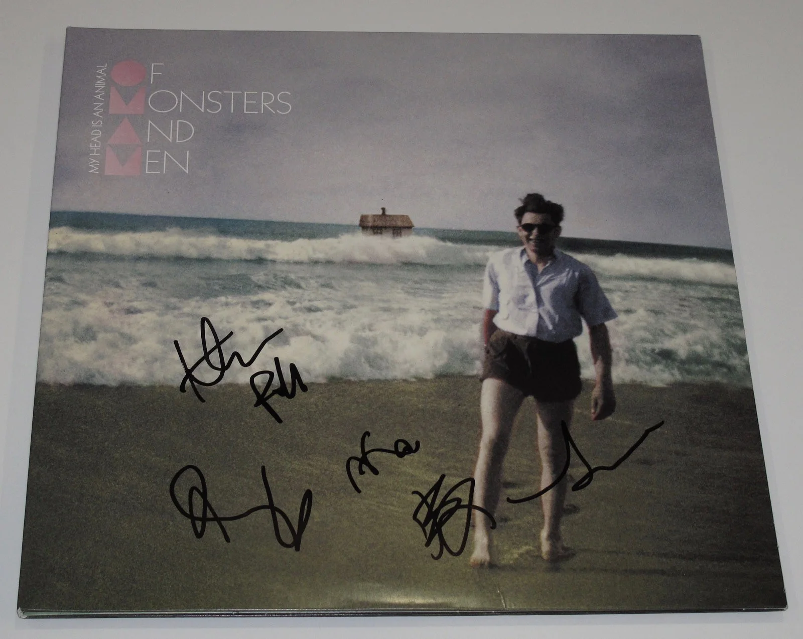 OF MONSTERS, MEN — OF MONSTERS AND MEN signed "MY HEAD IS AN ANIMAL" Vinyl Album b All 5 JSA COA, изображение 4