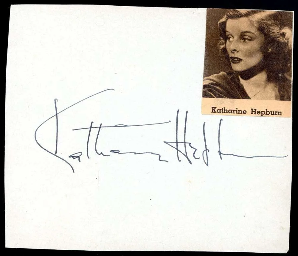 Katherine Hepburn — Katherine Hepburn JSA Loa Vintage Signed Album Page Cut Autograph