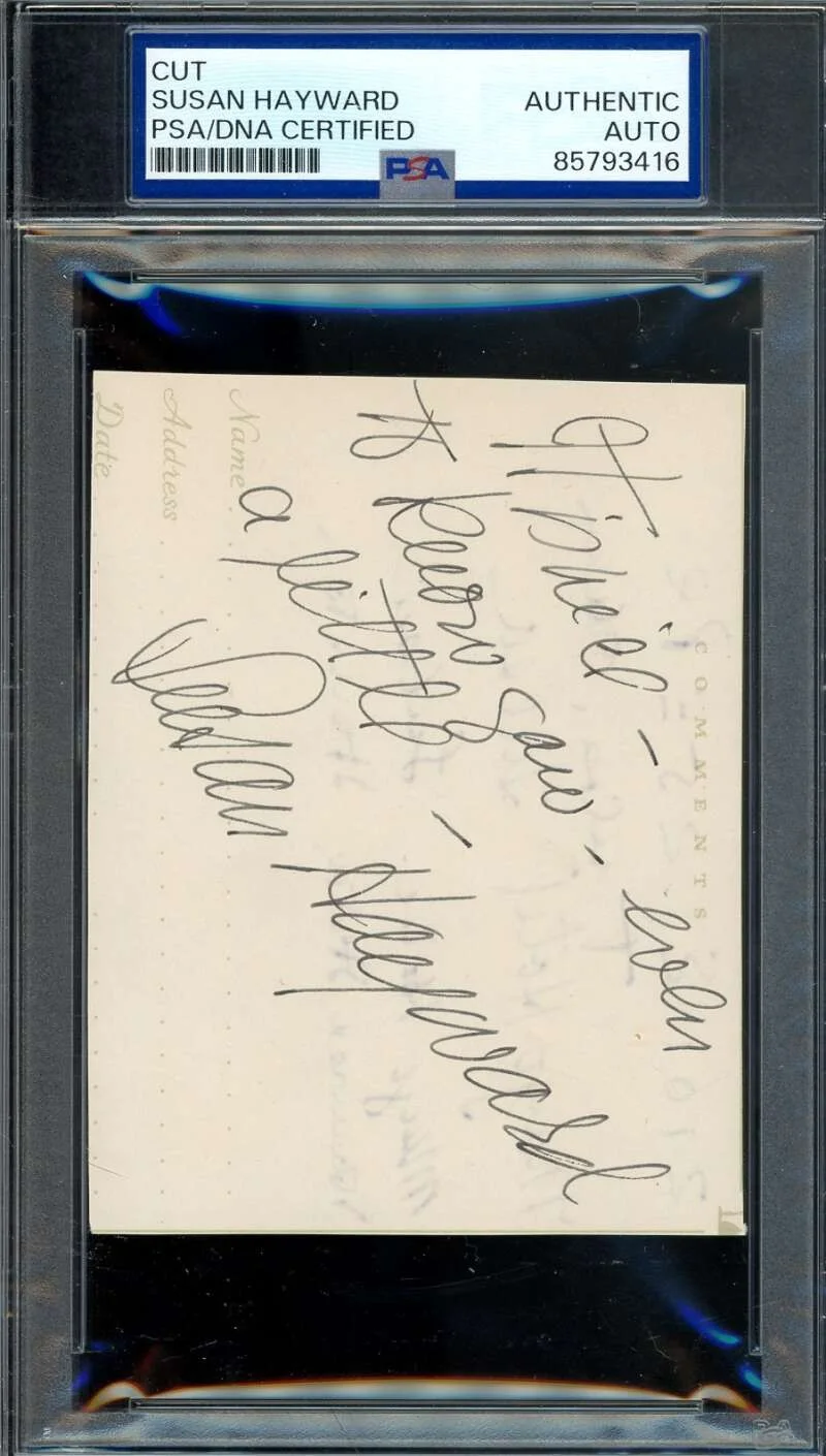 Susan Hayward — Susan Hayward PSA DNA Coa Signed Album Page Cut Autograph