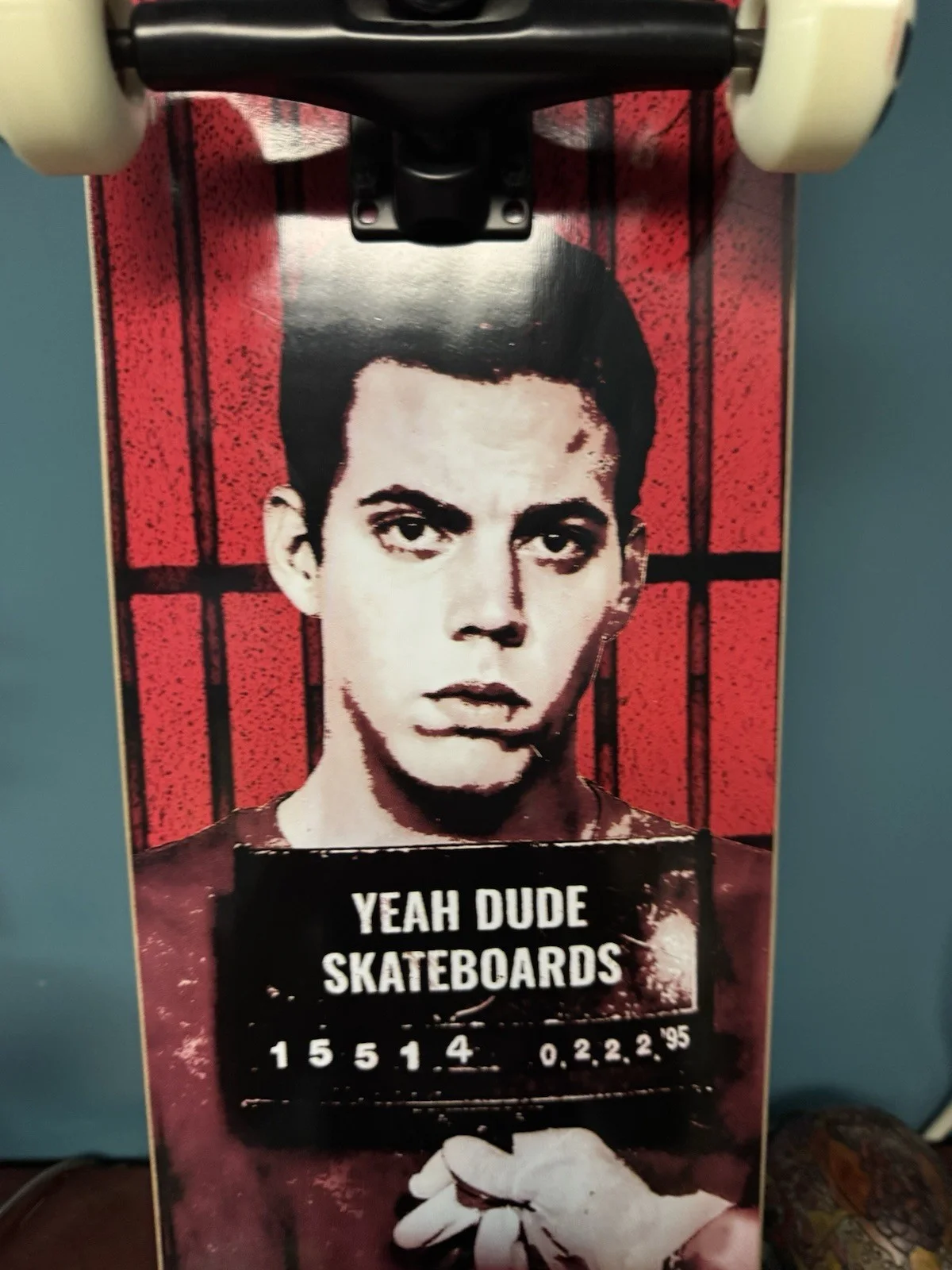 Steve-O — Steve-O Yeah Dude Skateboards - Signed Deck "Mugshot" - 1st Release with wheels, image 3