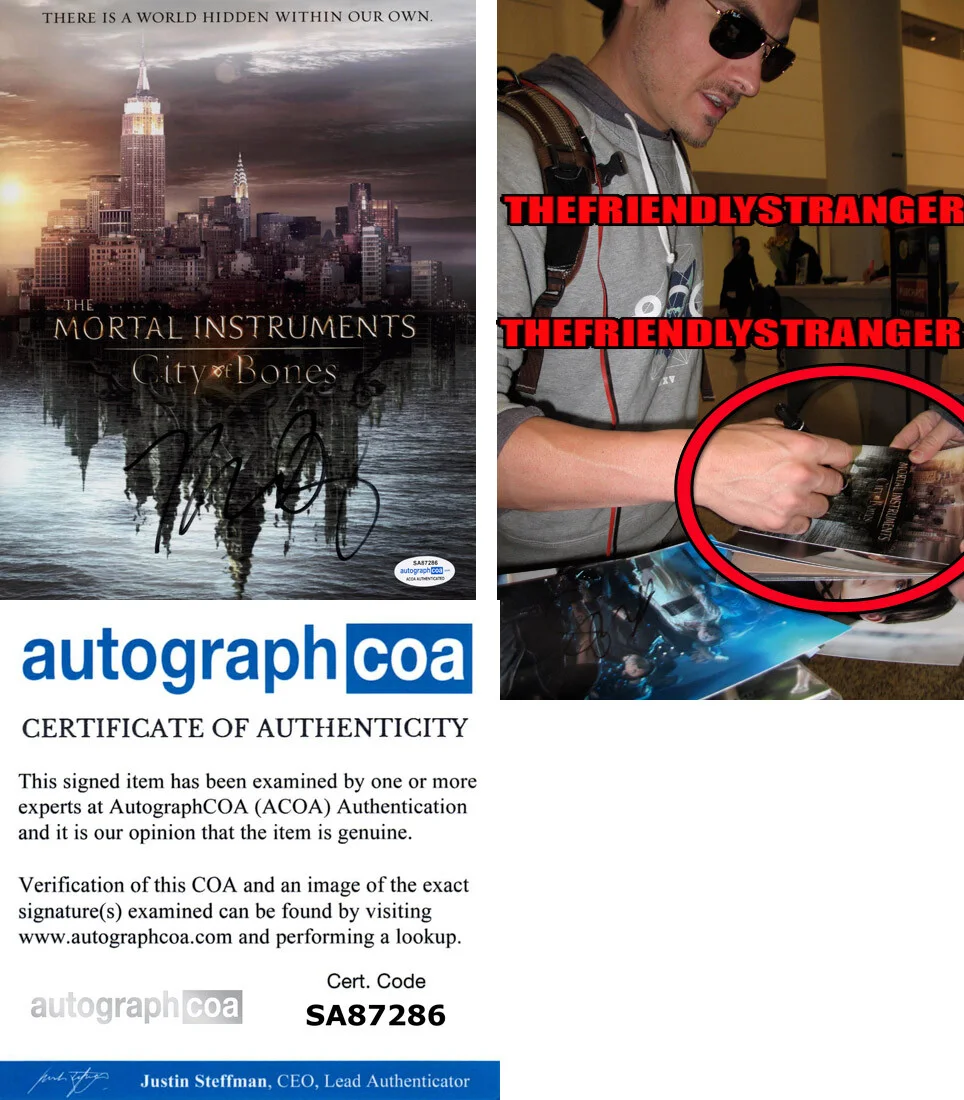 Kevin Zegers — Kevin Zegers signed "MORTAL INSTRUMENTS" 8x10 Photo c EXACT PROOF Alec ACOA COA