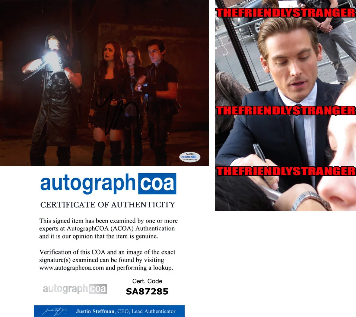 Kevin Zegers — Kevin Zegers signed "MORTAL INSTRUMENTS" 8x10 Photo PROOF b SEXY Alec ACOA COA