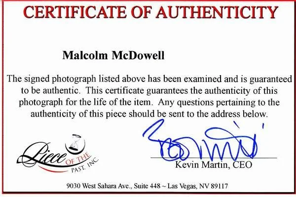 MALCOLM McDOWELL hand signed photo photograph autographed \ A CLOCKWORK ORANGE, image 2