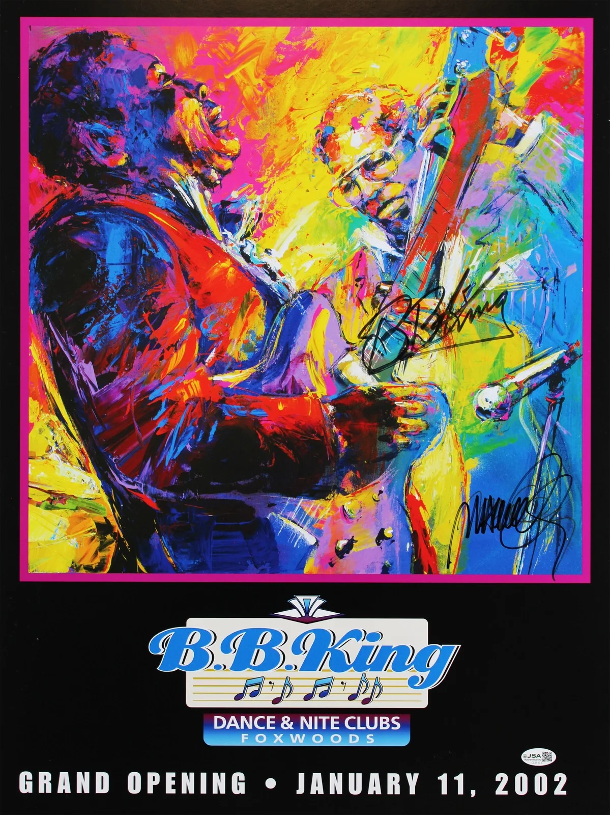 B.B. King — B.B. King Authentic Signed 18x24 Foxwoods Grand Opening Poster JSA #CL51533