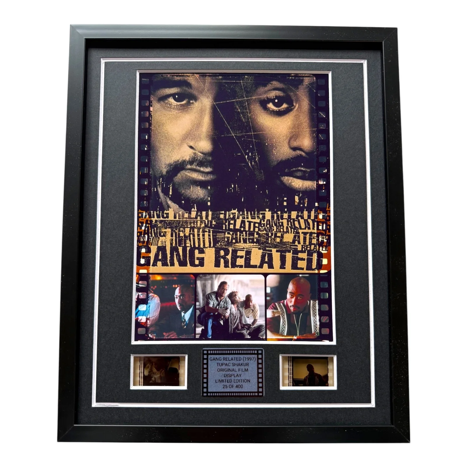 GANG RELATED TUPAC SHAKUR FILM CELLS FRAMED MEMORABILIA 2PAC INCLUDES COA, image 2