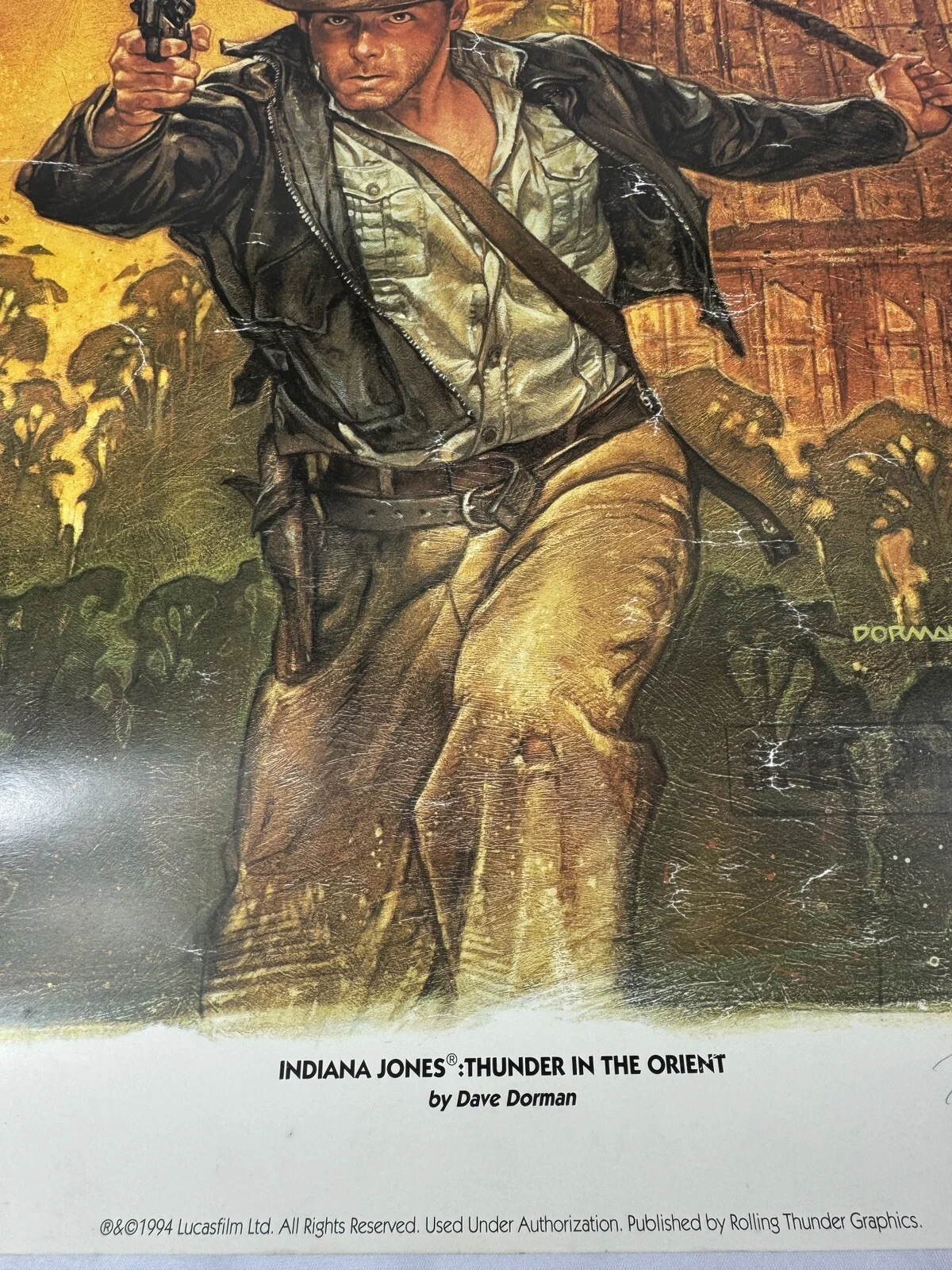 Dave Dorman — Dave Dorman Signed Indiana Jones ‘Thunder In The Orient’ Poster Print 18.5x23”, image 4