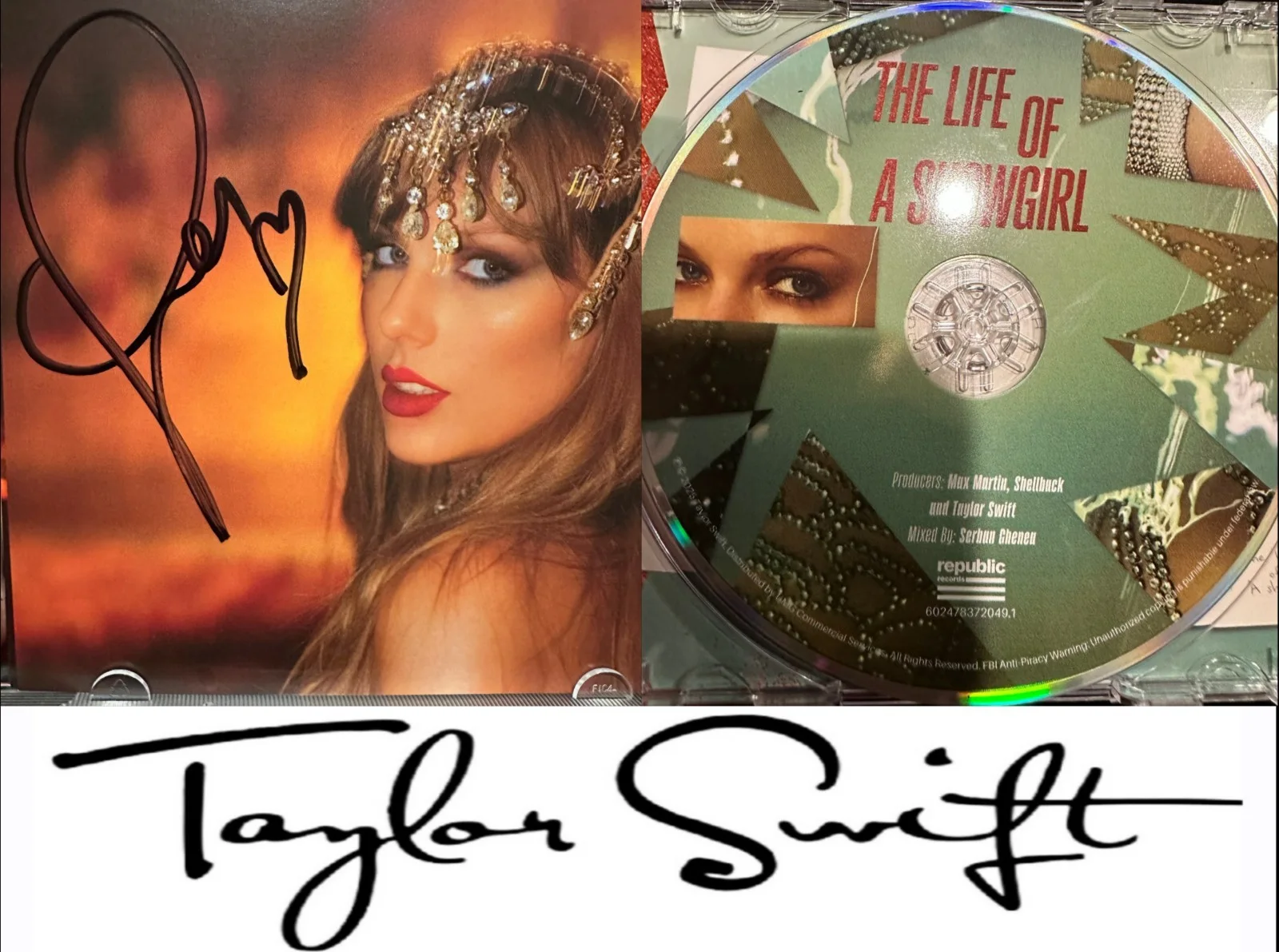 New Taylor Swift The Life of a Showgirl Signed CD Music TLOAS Merch Compact Disc, изображение 2
