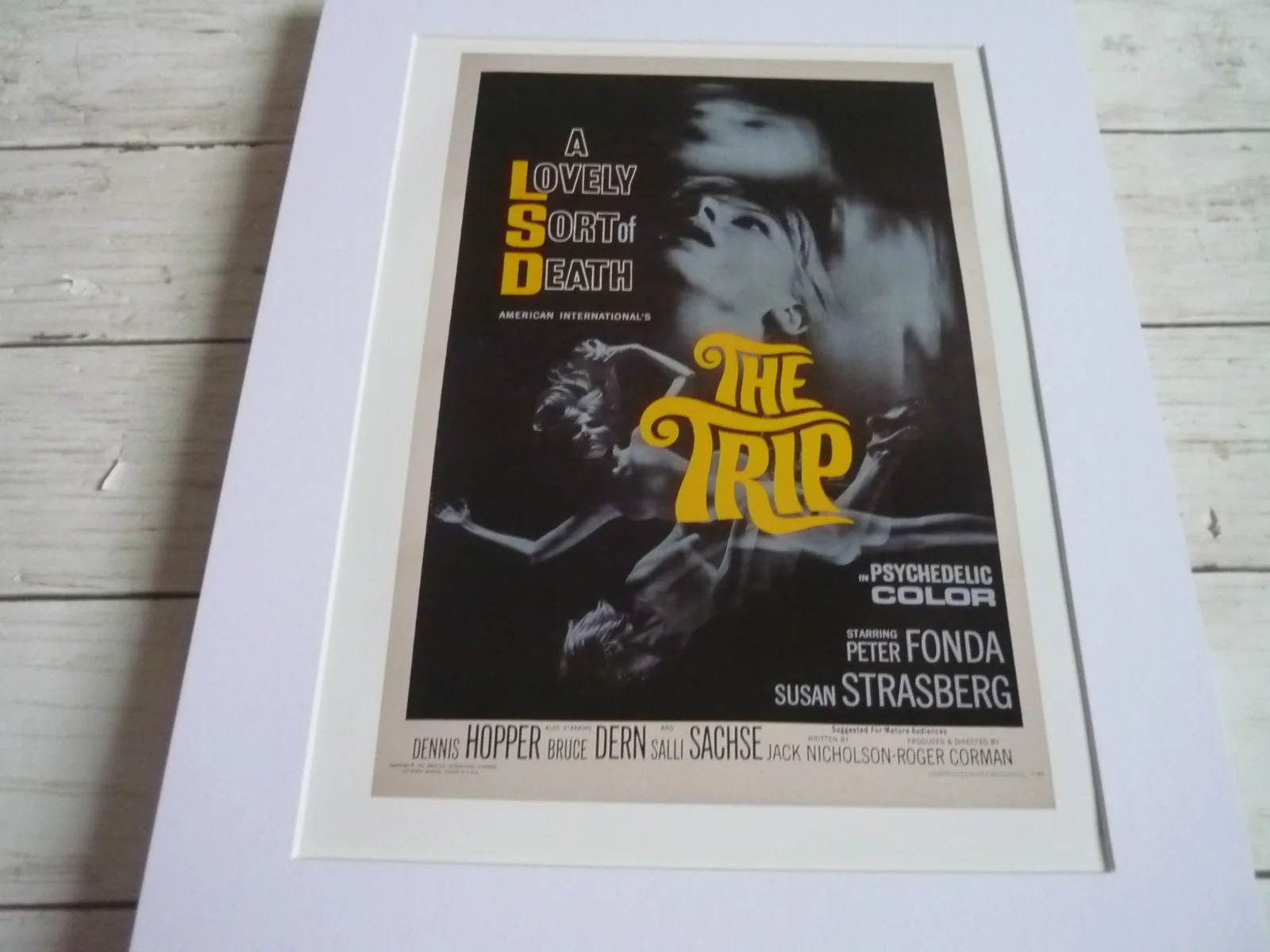 14x11 mounted poster Film the trip peter fonda lovely sort of death lsd framed, изображение 2