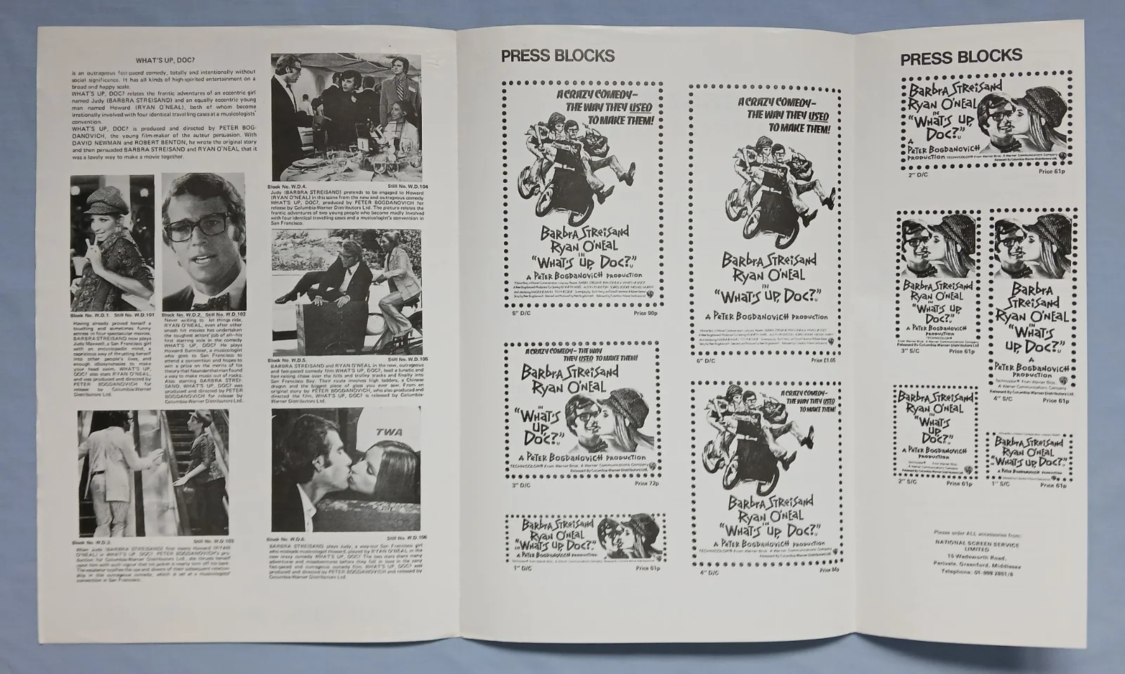 WHAT'S UP DOC? (1972) orig UK Campaign Press Book - Barbra Streisand,Ryan O'Neal, изображение 4