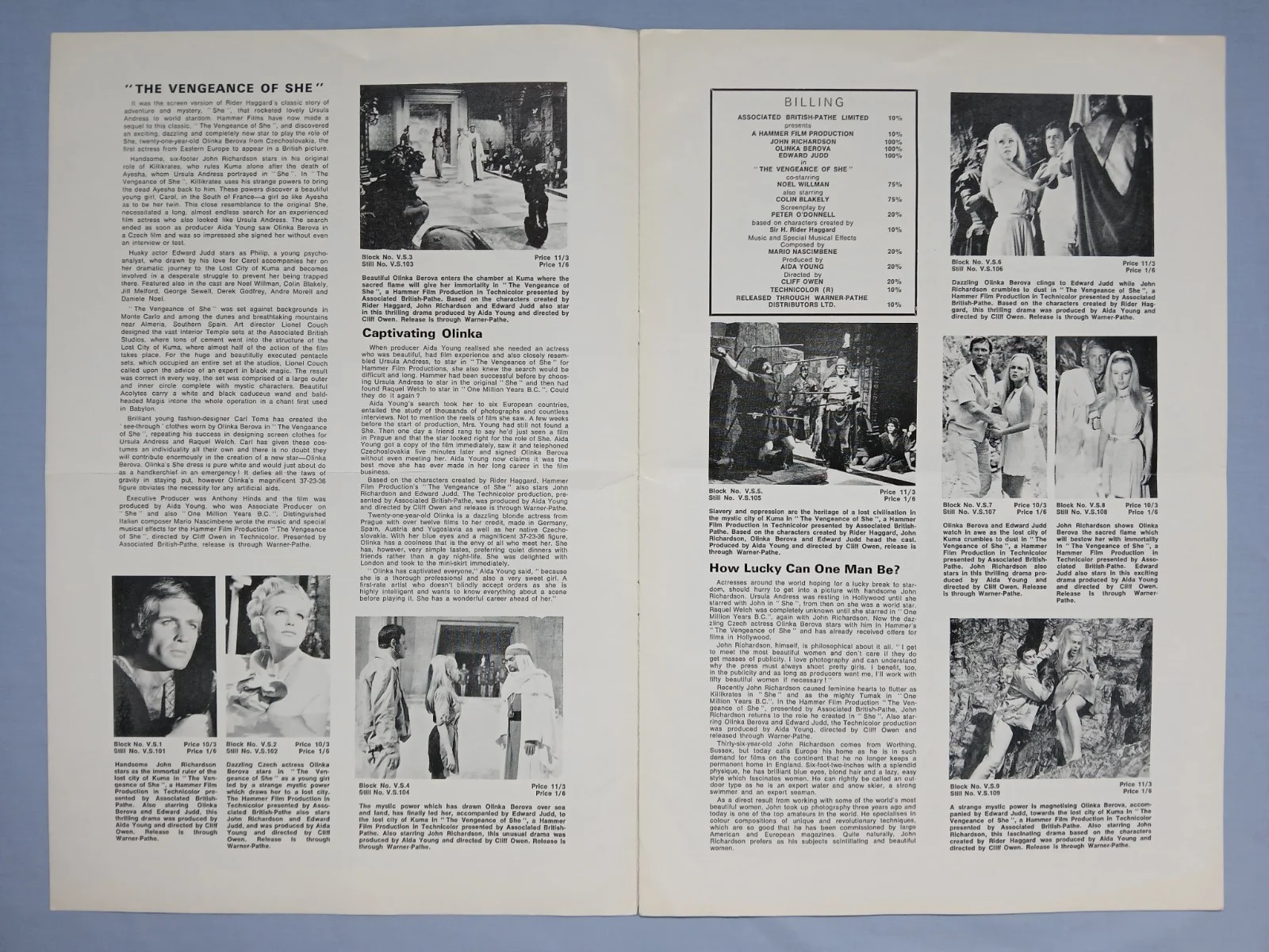 VENGEANCE OF SHE (1968) rare original UK Exhibitors Campaign Press Book - Hammer, изображение 2