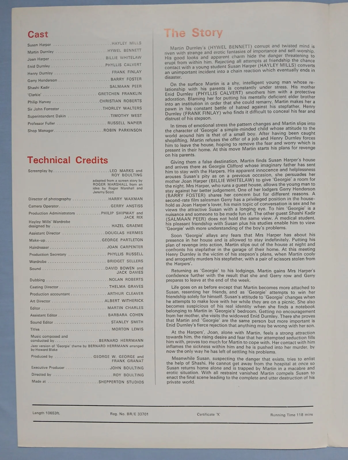 TWISTED NERVE (1968) original UK Campaign Press Book - Hayley Mills horror, изображение 4