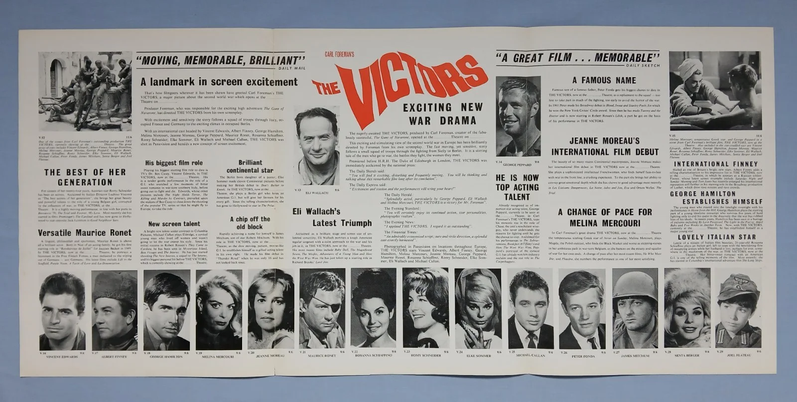 THE VICTORS (1964) rare original UK Exhibitors Campaign Press Book + promo, изображение 3