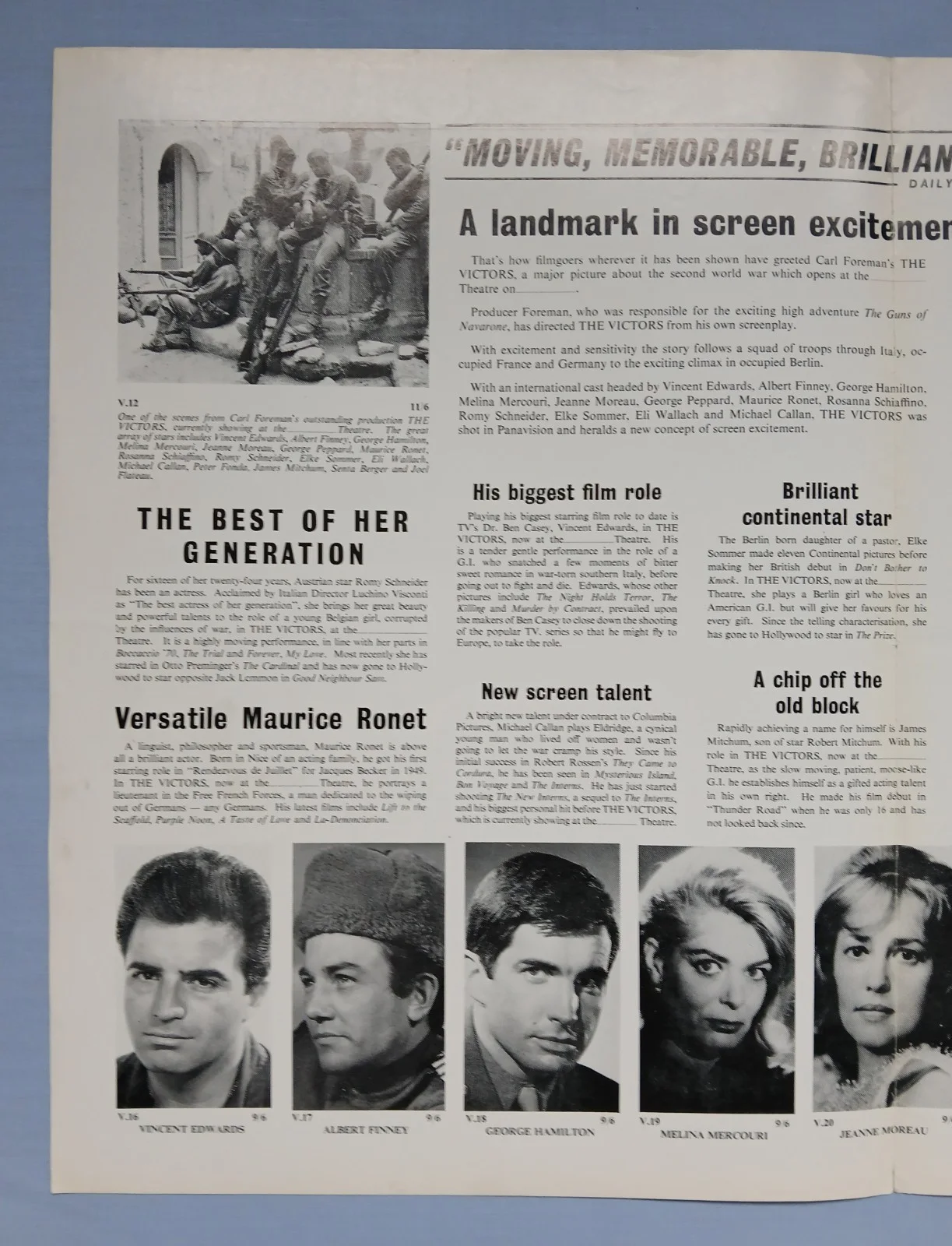 THE VICTORS (1964) rare original UK Exhibitors Campaign Press Book + promo, изображение 4