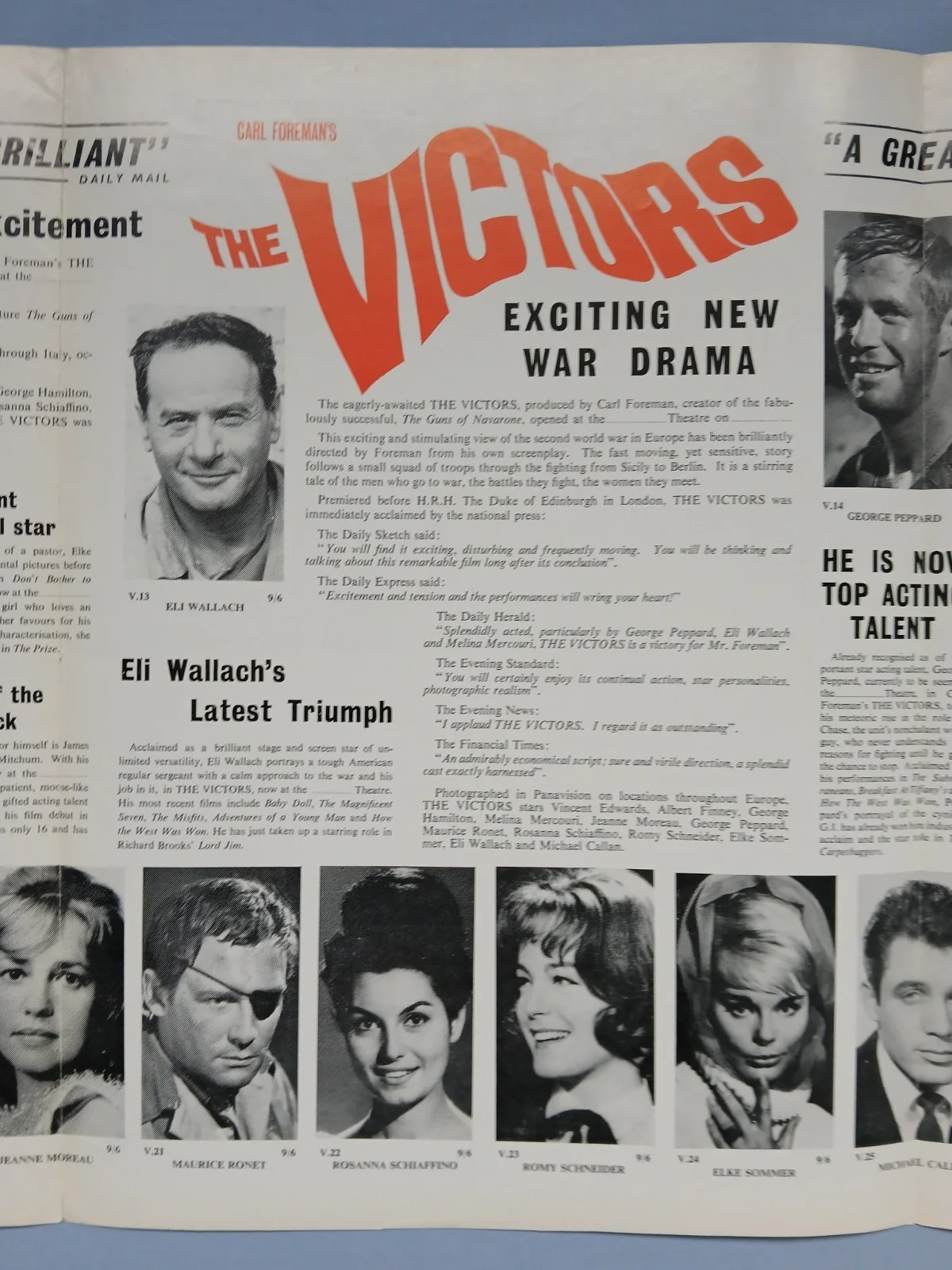 THE VICTORS (1964) rare original UK Exhibitors Campaign Press Book + promo, изображение 5
