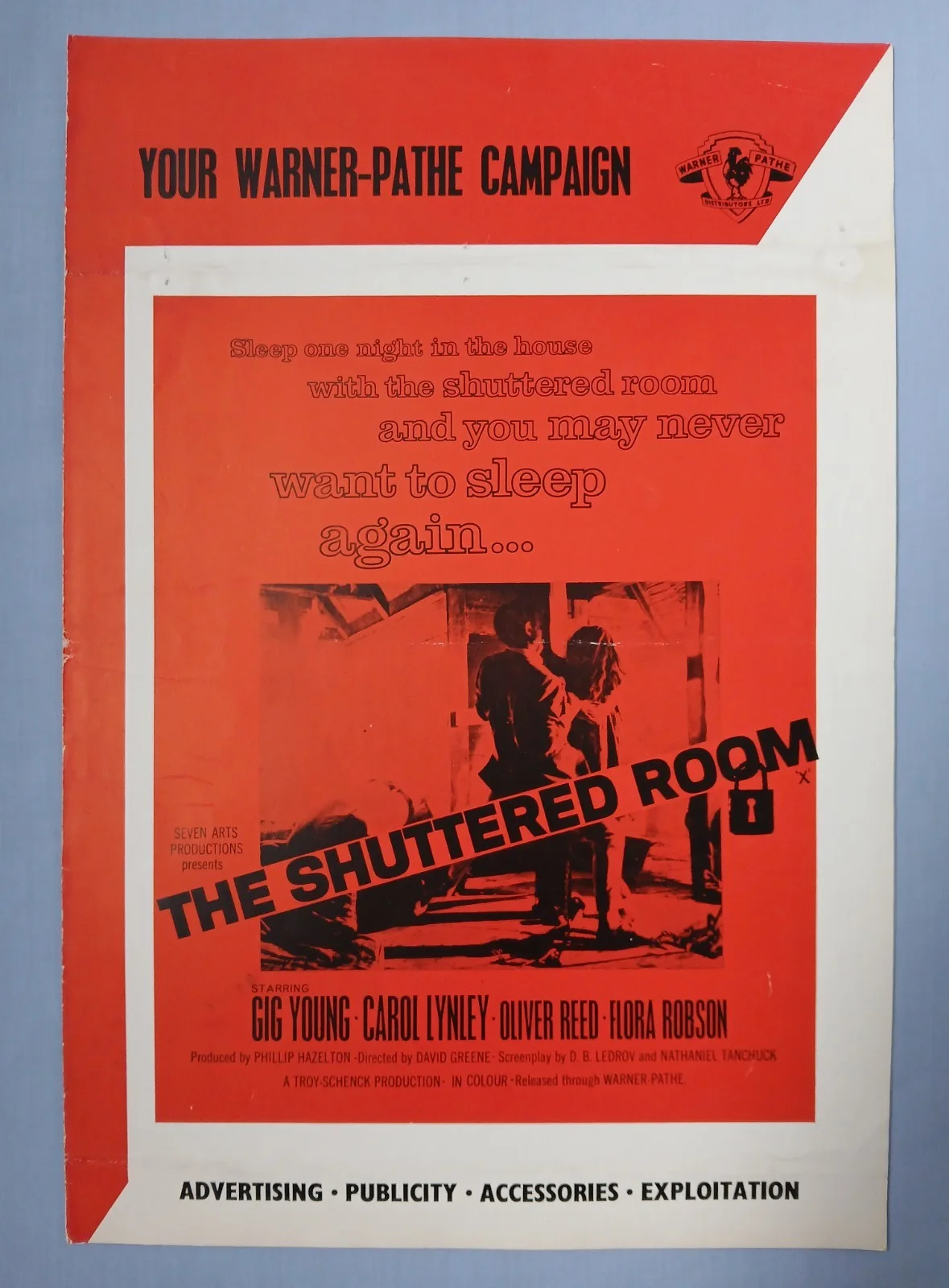THE SHUTTERED ROOM (1967)rare orig UK Campaign Press Book -H.P. Lovecraft horror, изображение 2