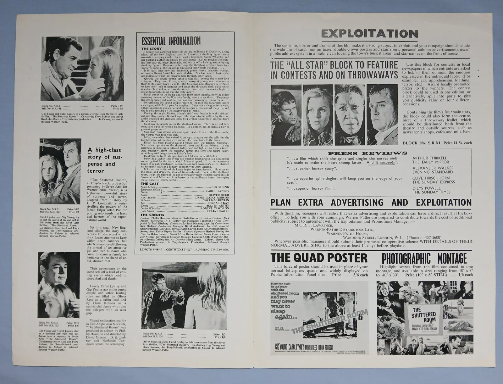 THE SHUTTERED ROOM (1967)rare orig UK Campaign Press Book -H.P. Lovecraft horror, изображение 5